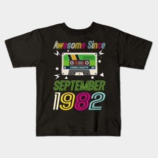 Funny Birthday Quote, Awesome Since September 1982, Retro Birthday Kids T-Shirt